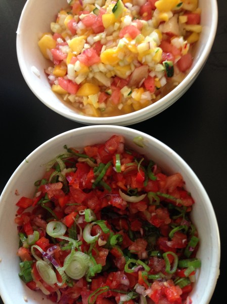 tomat och paprikasalsa mango och gurka salsa