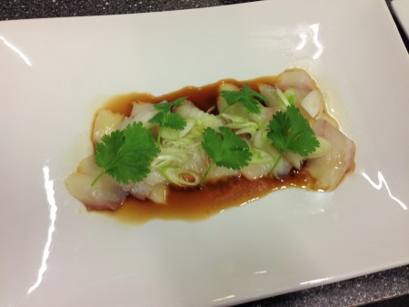 sashimi på hälleflundra