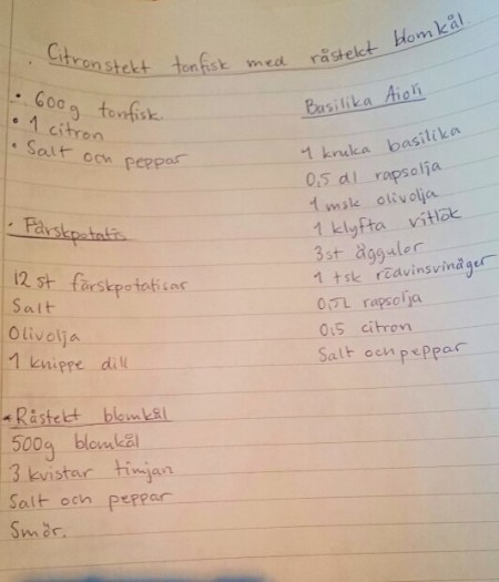 viktora tonfisk aioli blomkål