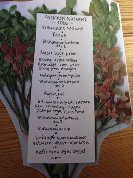 Blåhammaren sep 2014-avsmakningsmeny