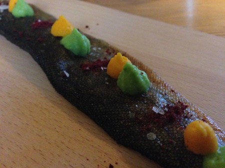 Blåhammaren sep 2014_1 fiskknäcke med ärt- och morotspuré