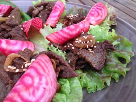 bulgogi på salaldsblad